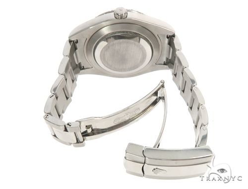 Datejust 41mm Roman Numeral Black Dial Diamond Bezel Stainless Steel Mens Watch 64985 - Image 11