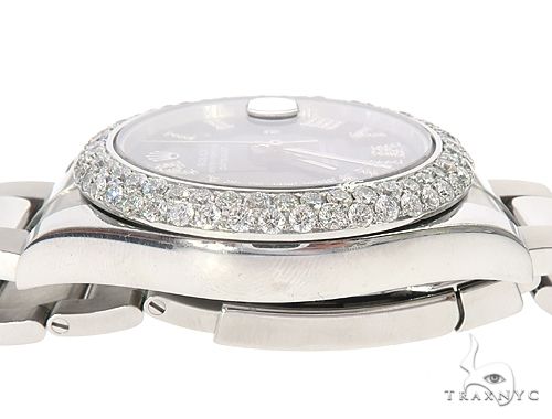 Datejust 41mm Roman Numeral Black Dial Diamond Bezel Stainless Steel Mens Watch 64985 - Image 7