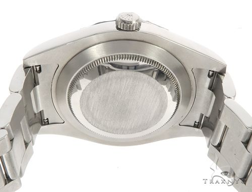 Datejust 41mm Roman Numeral Black Dial Diamond Bezel Stainless Steel Mens Watch 64985 - Image 9