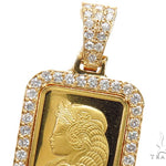 10 Gram 24K Gold Pamp Suisse Bar Diamond Pendant 42305 - Image 3