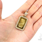 10 Gram 24K Gold Pamp Suisse Bar Diamond Pendant 42305 - Image 7