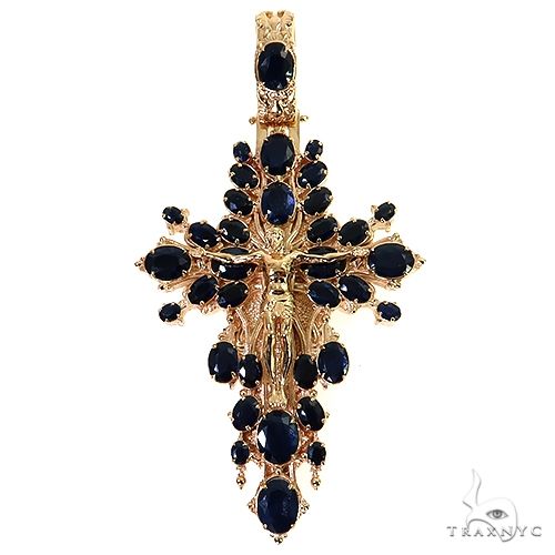 Sovereign's Halo Sapphire Cross pendant 69405 - Image 1