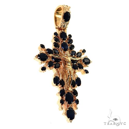 Sovereign's Halo Sapphire Cross pendant 69405 - Image 2