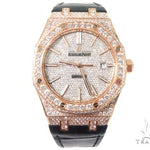 Diamond Audemars Piguet Royal Oak 41mm Watch with Leather Strap 64058 - Image 2