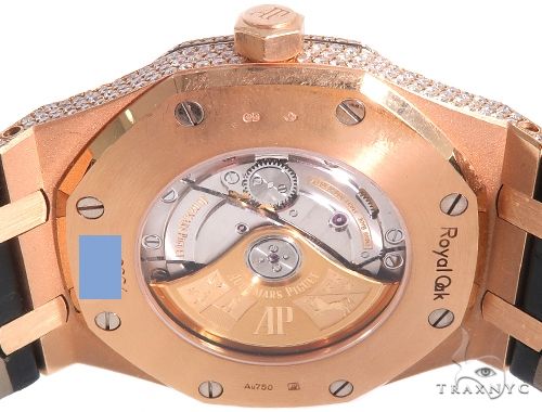 Diamond Audemars Piguet Royal Oak 41mm Watch with Leather Strap 64058 - Image 6