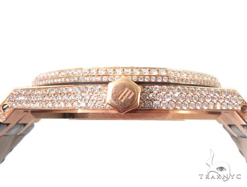 Diamond Audemars Piguet Royal Oak 41mm Watch with Leather Strap 64058 - Image 9