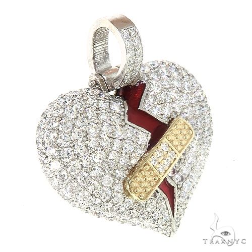 Custom Made Diamond Broken Heart Pendant 66963 - Image 2
