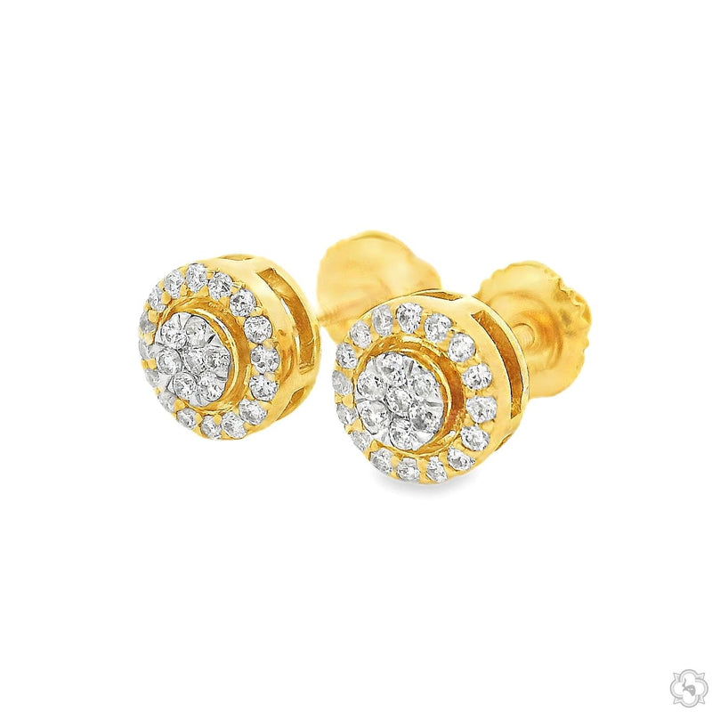 Round Diamond Cluster Earrings 70868 - Image 3