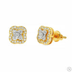 Clover Motif Diamond Stud Earrings 70869 - Image 2
