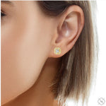 Clover Motif Diamond Stud Earrings 70869 - Image 6