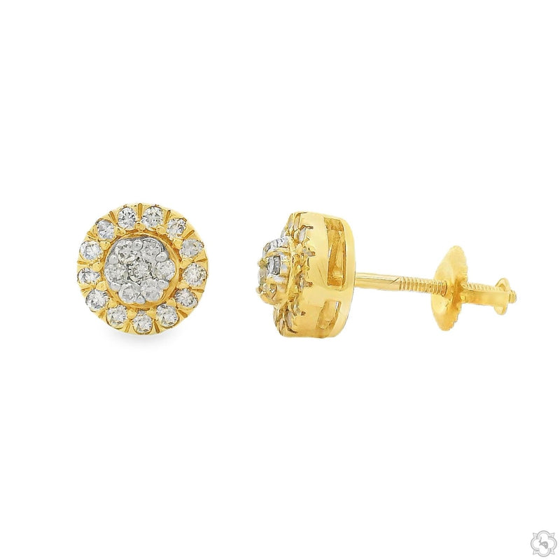 Round Diamond Cluster Earrings 70871 - Image 2