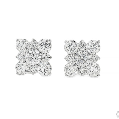 Diamond Cluster Square Studs 70739 - Image 1