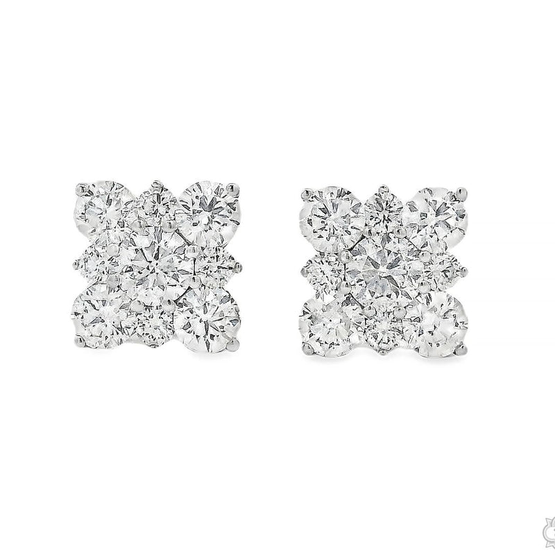 Diamond Cluster Square Studs 70739 - Image 1