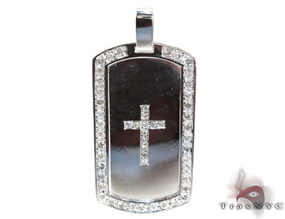Diamond Cross Crucifix Dog Tag 26943 - Image 1