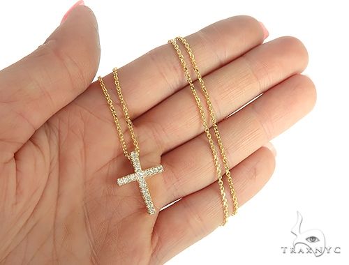 Diamond Cross Necklace Set 65878 - Image 4
