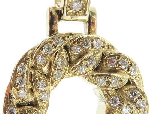 14K Yellow Gold Diamond Ankh Cross Crucifix Pendant 56545 - Image 3