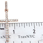 Custom 14K Rose Gold Prong Diamond Cross Pendant 65248 - Image 5