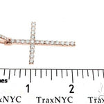 Custom 14K Rose Gold Prong Diamond Cross Pendant 65248 - Image 6