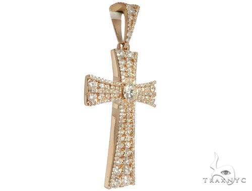 Diamond Cross with a Center Stone 64155 - Image 2