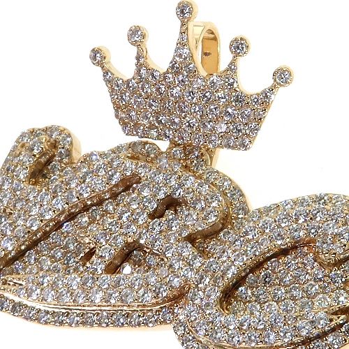 Diamond Crown Name Pendant 69072 - Image 3