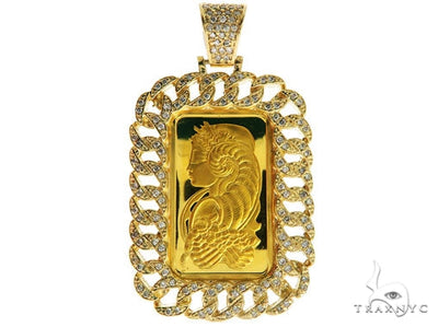 Miami Cuban Diamond Dog Tag Wtih 10g Suisse Fine Gold 999.9 57038 - Image 1