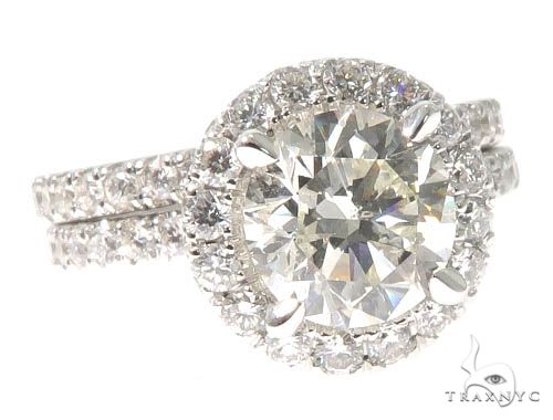 Diamond Engagement Halo Rings Set 64004 - Image 1