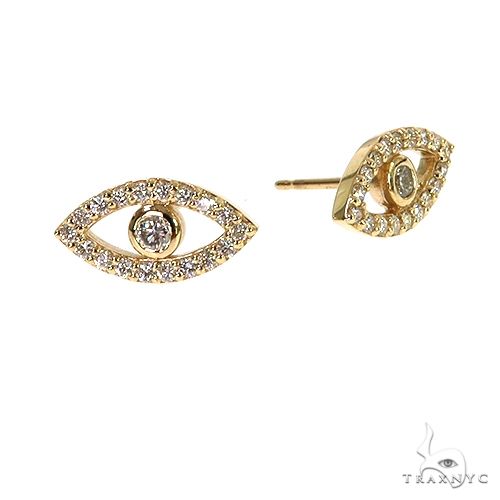 Diamond Evil Eye Earrings 67833 - Image 2