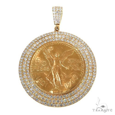 Diamond Frame 50 Pesos Coin Pendant 67891 - Image 1