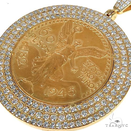 Diamond Frame 50 Pesos Coin Pendant 67891 - Image 3