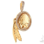 Native American Indian Head Diamond Pendant 64725 - Image 2