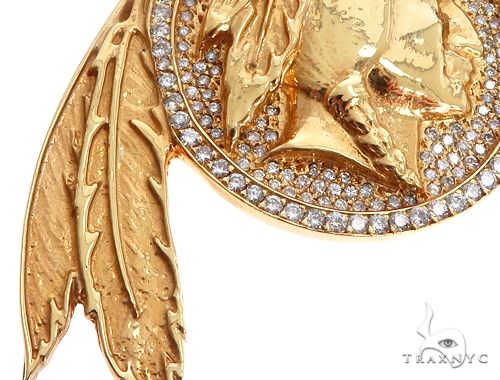 Native American Indian Head Diamond Pendant 64725 - Image 5