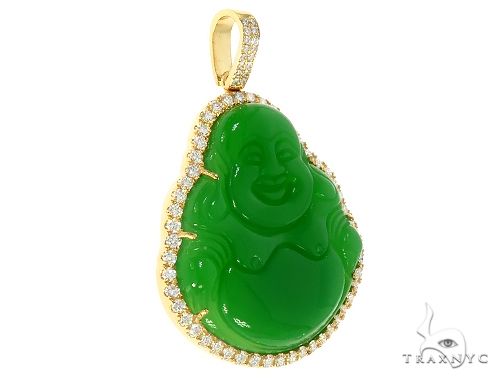 Diamond Jade Stone Buddha Pendant 65481 - Image 2