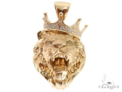 Medium Diamond Lion Head Pendant 64024 - Image 1