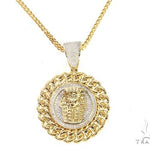 Diamond Pharaoh King Tut Pendant Franco Link Chain Set 65137 - Image 1