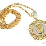 Diamond Pharaoh King Tut Pendant Franco Link Chain Set 65137 - Image 4