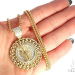 Diamond Pharaoh King Tut Pendant Franco Link Chain Set 65137 - Image 5