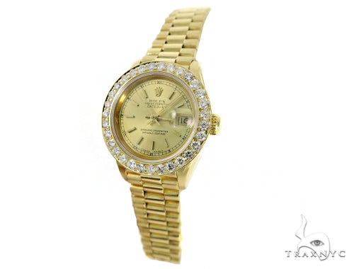 Diamond Rolex Datejust Lady Yellow Gold Watch 56565 - Image 3