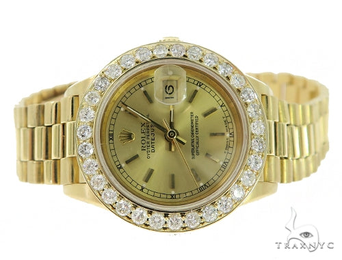 Diamond Rolex Datejust Lady Yellow Gold Watch 56565 - Image 4