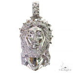Diamond Spikes Crown Jesus Head Pendant 69149