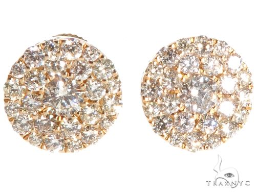 14K Gold Diamond Stud Earrings 64175 - Image 3