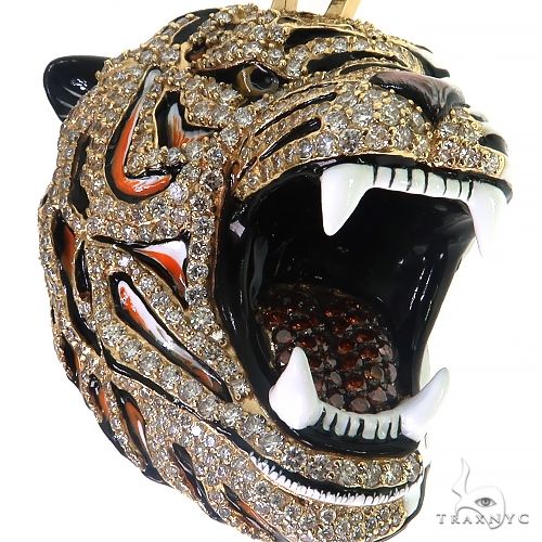 Diamond Tiger Head Pendant 69146 - Image 3