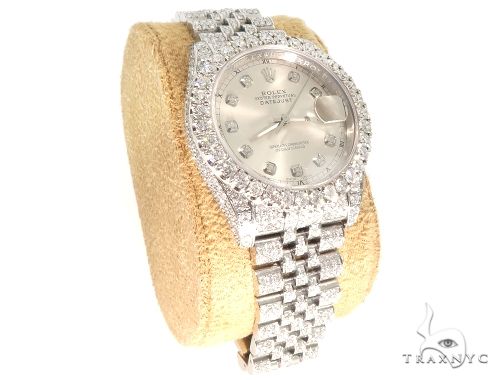Custom Fully Iced Out Datejust Rolex Watch 64126 - Image 8