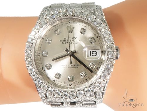 Custom Fully Iced Out Datejust Rolex Watch 64126 - Image 9