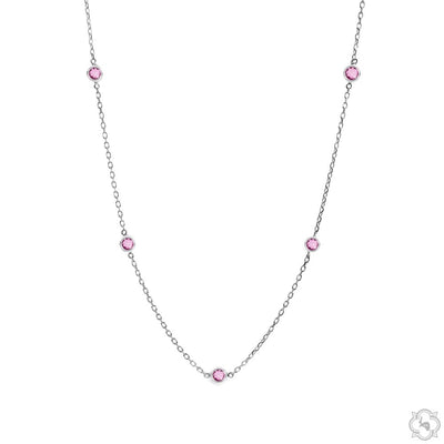 Pink Sapphire Bezel Necklace 70422 - Image 1