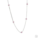 Pink Sapphire Bezel Necklace 70422 - Image 2