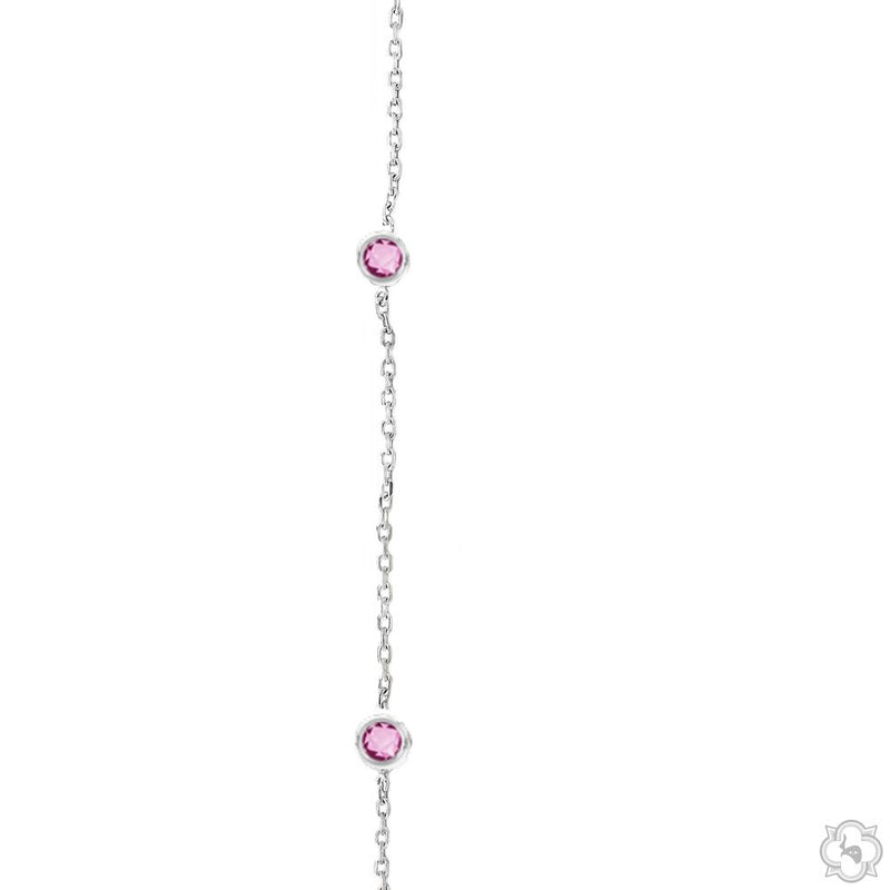 Pink Sapphire Bezel Necklace 70422 - Image 4
