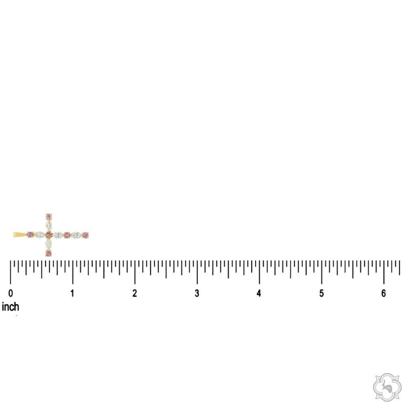 Divine Pink Sapphire Marquise Cross 70772 - Image 7