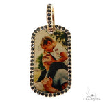 Dog Tag Black Diamond Frame Photo Pendant 67908 - Image 1