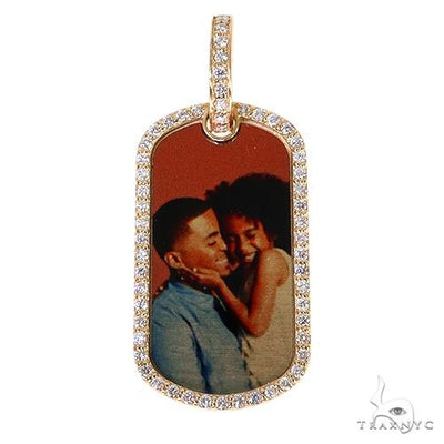 Dog Tag Diamond Frame Photo Pendant 67906 - Image 1