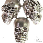 .925 Silver See No Evil, Hear No Evil, Speak No Evil Skull Pendant 67697 - Image 3